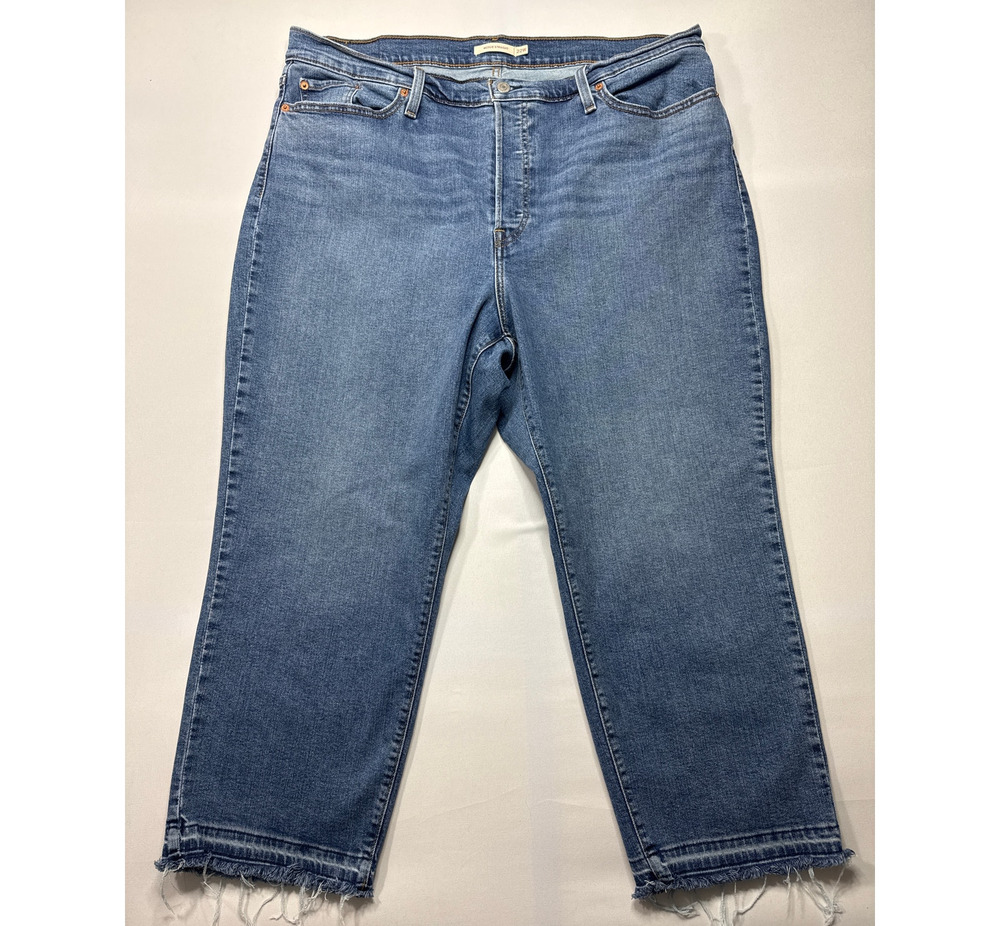 Levi's Women's Wedgie Straight Raw Hem Blue Jeans - Size 22W‎ (40x25)
